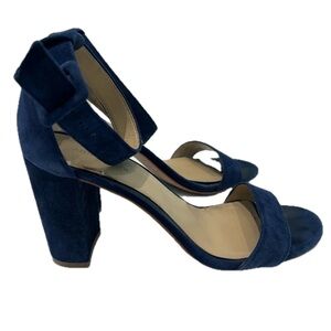 Ann Taylor Blue Suede Block Heel Sandals
